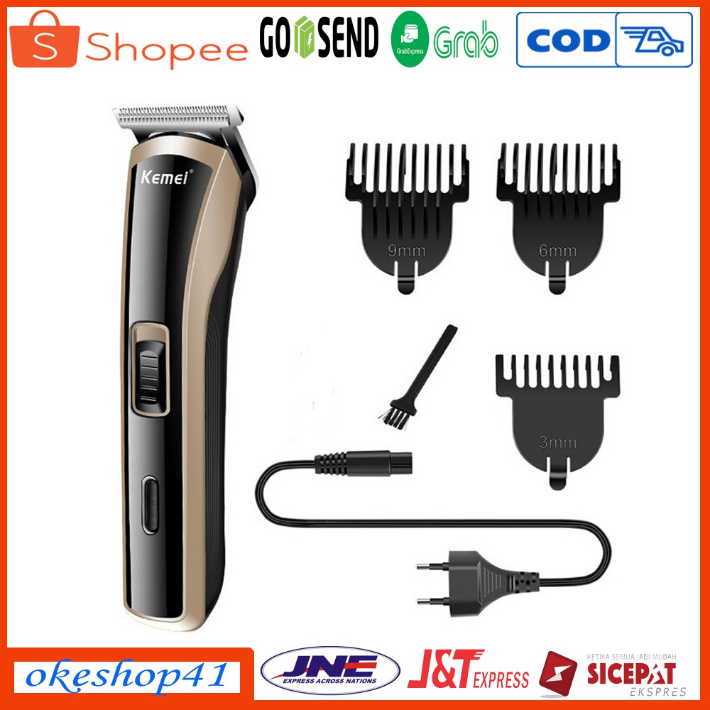 Kemei Trimmer KM-418 Alat Cukur Rambut Kumis Jenggot Cas