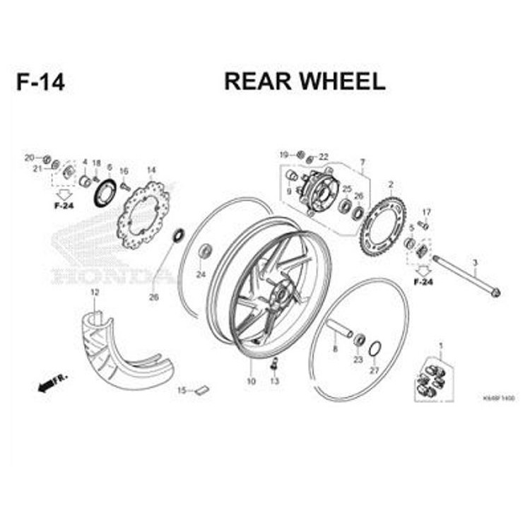 Sprocket Final Drive 41T - CBR 250RR 41201K64N00-2