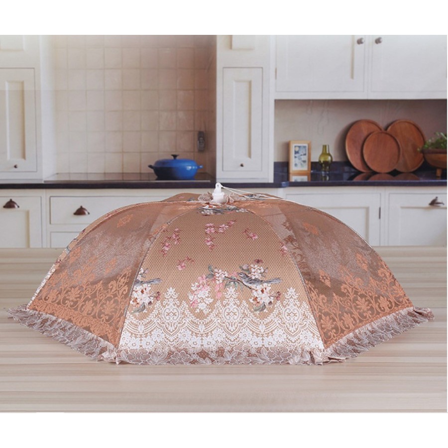 Full Pattern Food Cover Round/Tudung Saji Bulat Shabby Penutup Makanan