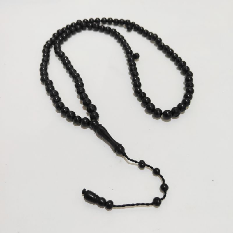 Tasbih kokka kaokah 99 butir bulat 8 mm polos coklat hitam kauka kaoka kaukah original