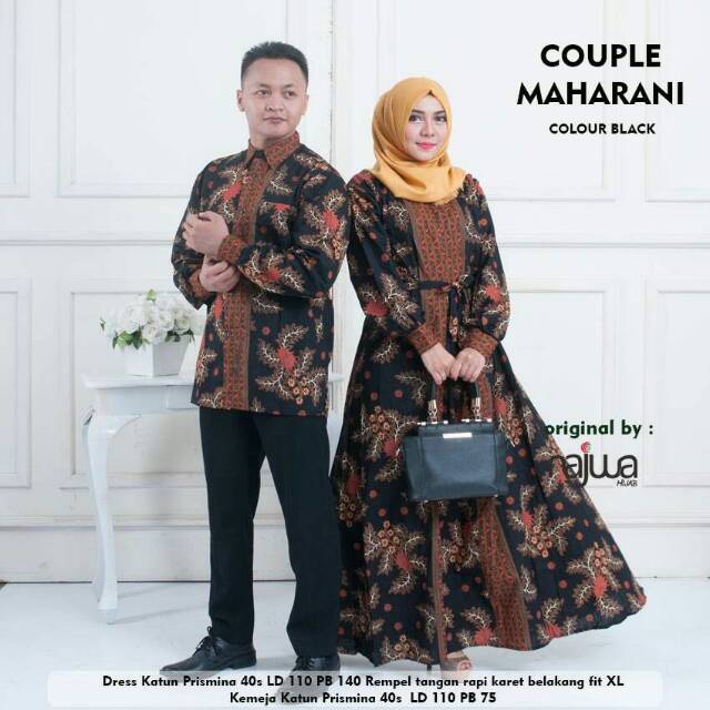 Couple batik gamis jumbo busui murah batik pasangan maharani baju kondangan batik kembar keluarga