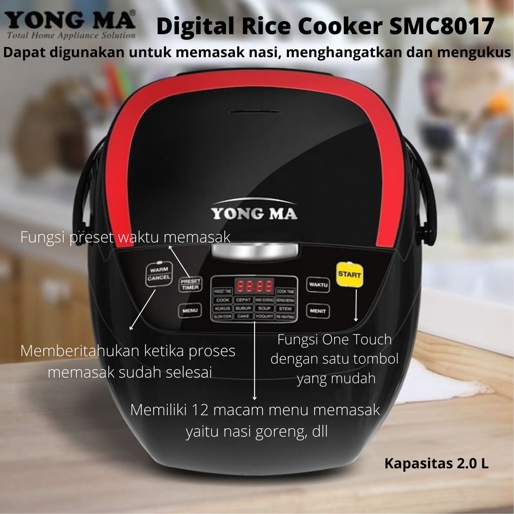 YONGMA SMC 8017 MEJIKOM YONGMA SMC8017 MAGICCOM YONGMA ASLI ORIGINAL DIGITAL RICE COOKER