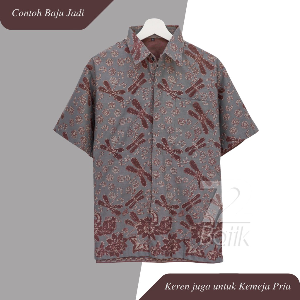 KAIN BATIK PREMIUM Bahan Katun Motif Capung Warna Abu Grey Gray 726439 Cap 72 Jarik Jarit Samping Kebat Panjang Batik Katun Modern Premium Bahan Seragam Batik Pernikahan Kantor Keluarga Murah Kamen Jadi Batik Bali Lembaran