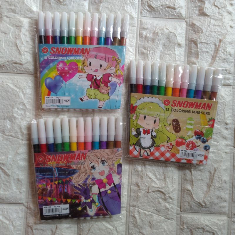 

Spidol Kecil Snowman 12 Warna / Spidol Mewarnai / Snowman 12 Coloring Markers