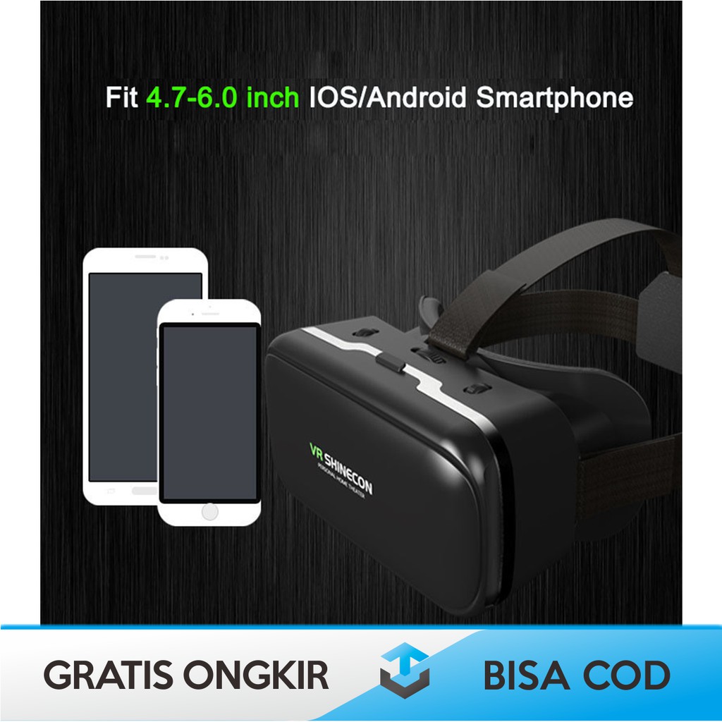 VR BOX VIRTUAL 3D ORIGINAL SHINECON 6.0 WITH HEADSET - VIRTUAL REALITY HEADPHONE ORI SHINECON 6.0