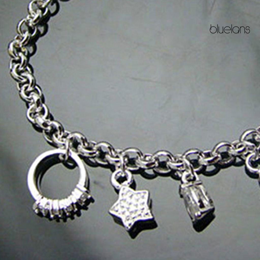 Bluelans Bracelet Pendants Chain Creative Silver Plated Ethnic Style Electroplate Bangle