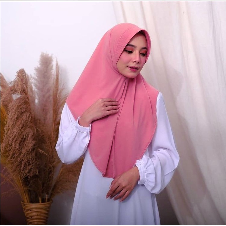 Jilbab Khimar Pinguin Jersey - Bergo Instan Simpel - Kerudung Hijab Terbaru-1