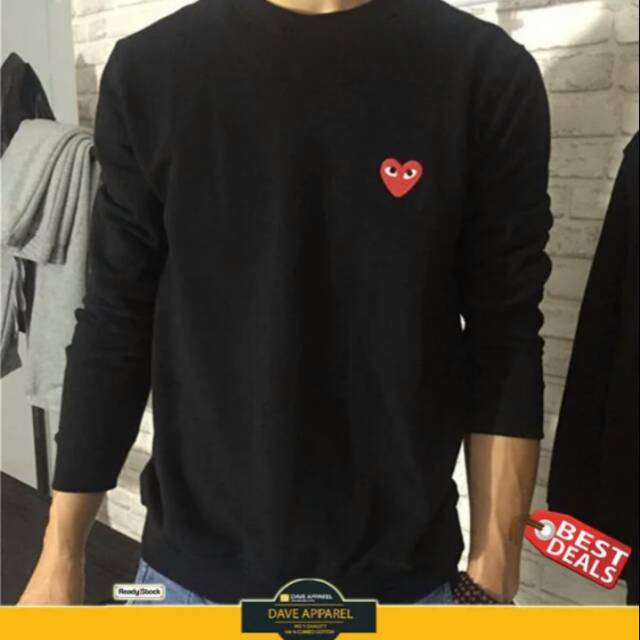 Kaos lengan panjang play cdg katun terbaik