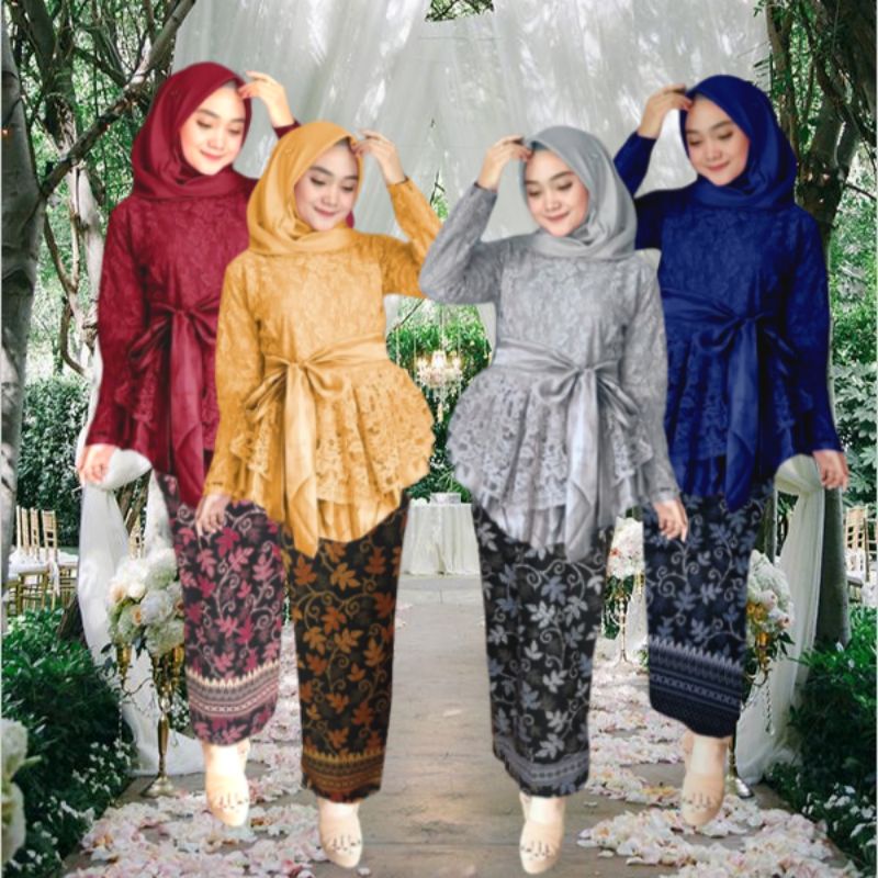 Setelan kebaya modern rok batik Atasan Brokat baju wisuda lamaran kondangan terbaru