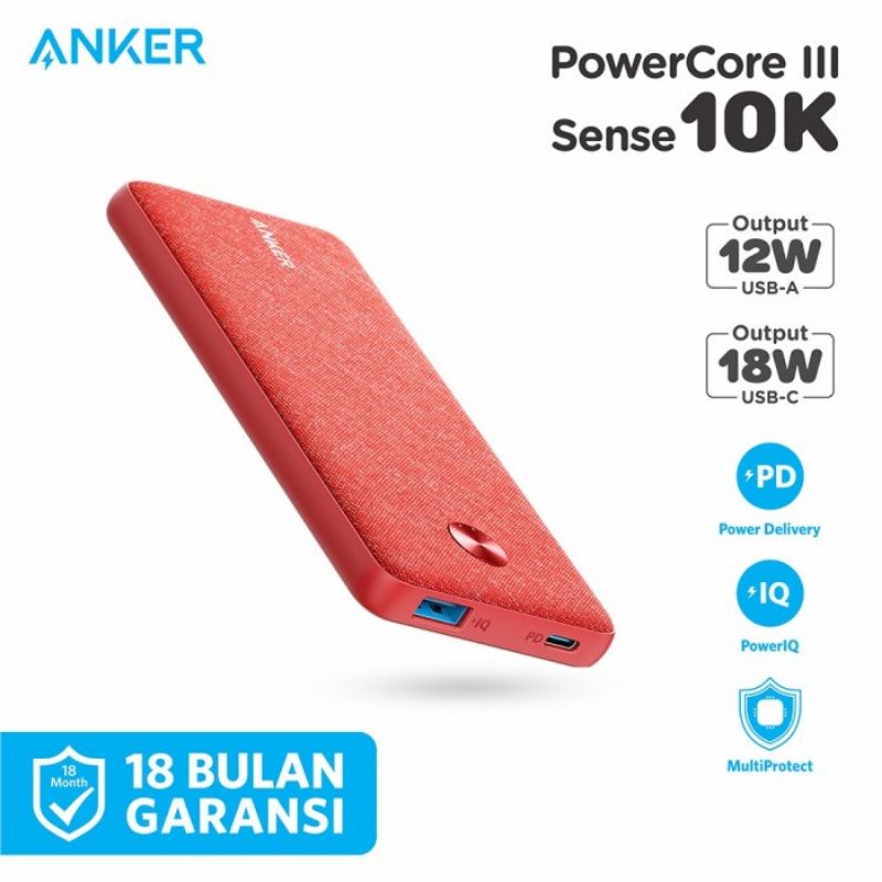 Anker PowerCore III Sense 10K PD PowerBank A1231 Resmi