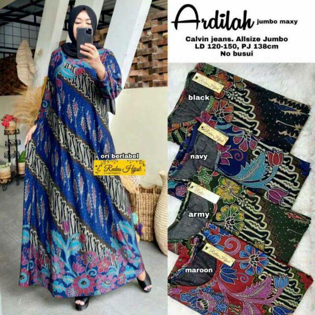 Baju Gamis Jumbo Melar Motif Batik Damar