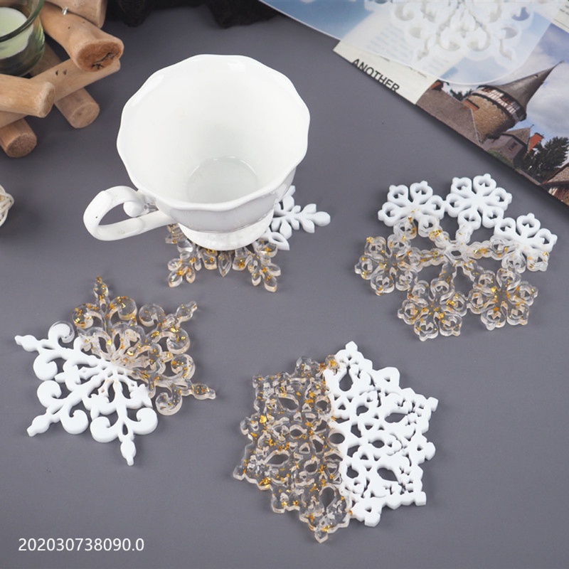 SIY  Snowflake Coaster Mold 4 inch Coaster Silicone Mold DIY Geode Coaster Mould Tool