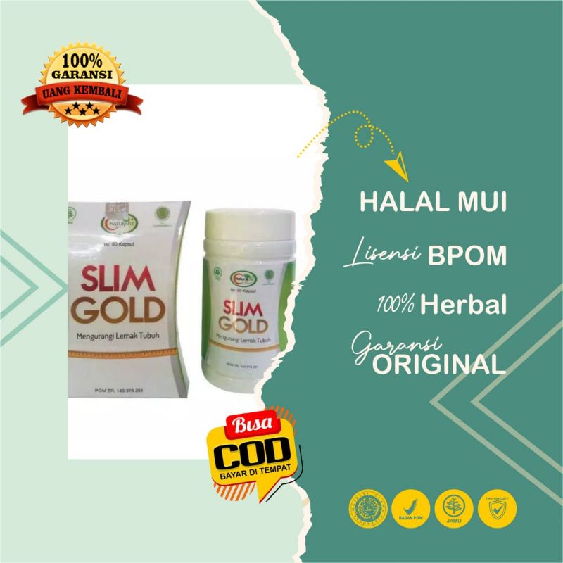 BPOM Slim Gold Obat Pelangsing Diet Herbal Penurun Berat Badan