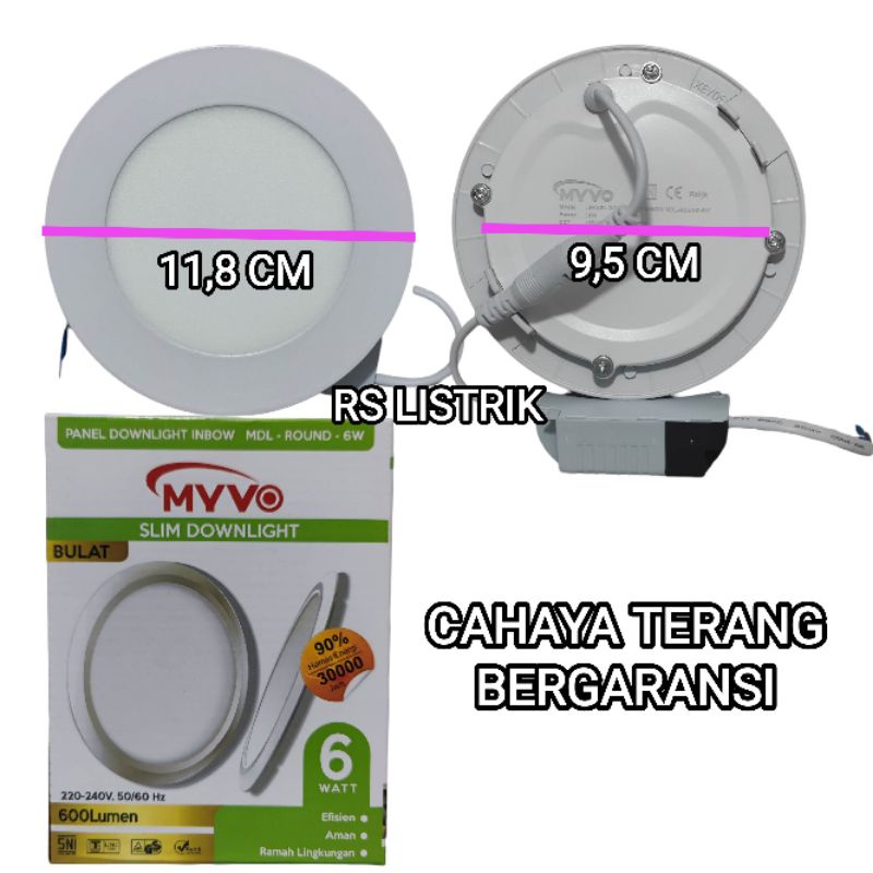 MYVO PANEL LED SLIM DOWNLIGHT 6W BERGARANSI