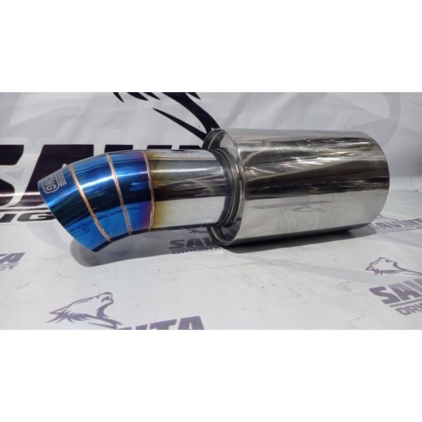 Knalpot Mobil Js Racing Ngebas Stainlees Biru Knalpot Js Racing