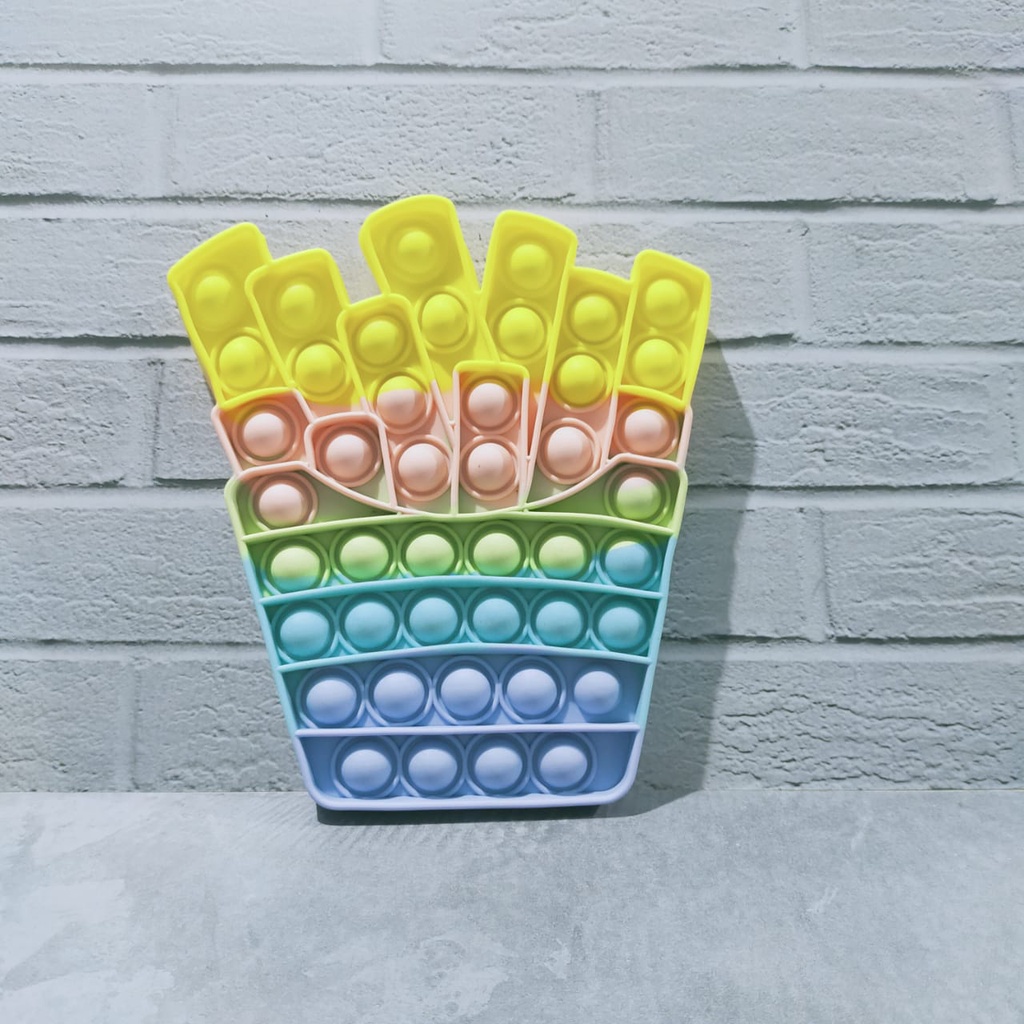 pop it rainbow amonngus - push bubble fidget toys rainbow apple- unicorn - dinosaurus-mickey-awan-kentang makaron