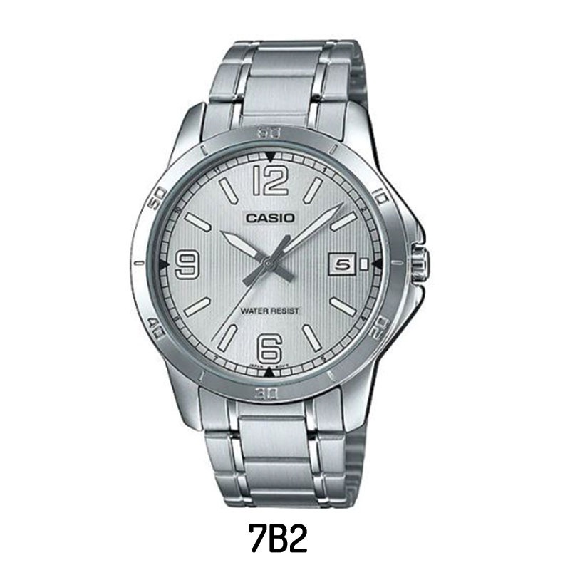 Casio Original Stainless MTP-V004D Series  Jam Tangan Pria - Stainless - Silver