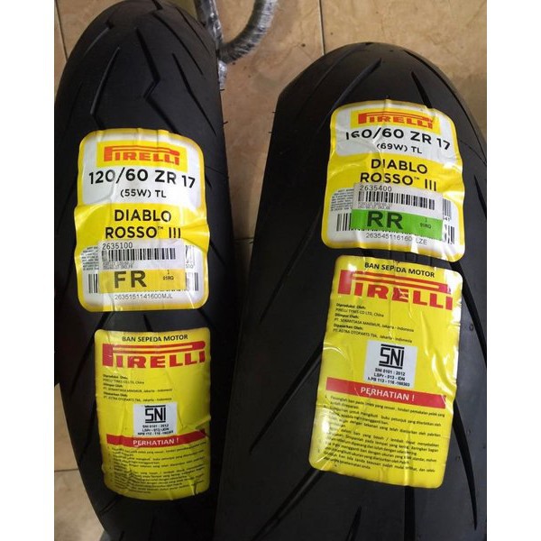 Jual Paket Pirelli 1 160 60 17 Inch Diablo Rosso Iii 160 60 Diablo Rosso Sport 160 60 17 Irc Corsa Shopee Indonesia