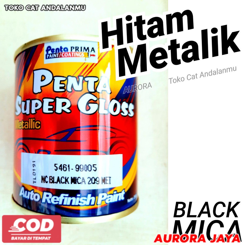 Cat Black Mica 209 Met Penta Super Gloss Hitam Metallic Metalik Metalic Cocok Toyota Hitam - Toko Ca