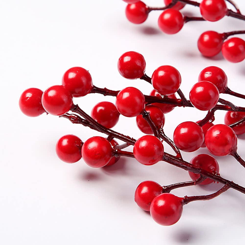 [Harga Grosir]Ornamen Tanaman Bunga Berry Merah Buatan Untuk Dekorasi Pohon Natal Tahun Baru 2023