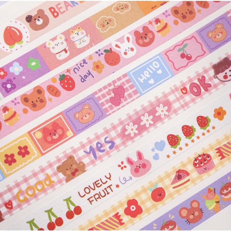 

washi tape dekorasi lucu catatan aesthetic selotip unik 1 gulungan
