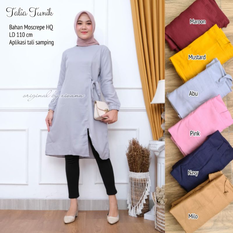 Tunik MOSKREP Moscrepe Tali Samping //JF455