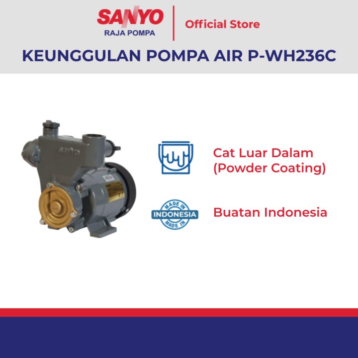 SANYO P-WH236C / PWH236C AC Mesin Pompa Air Sumur Dangkal Non Auto - Shallow Well