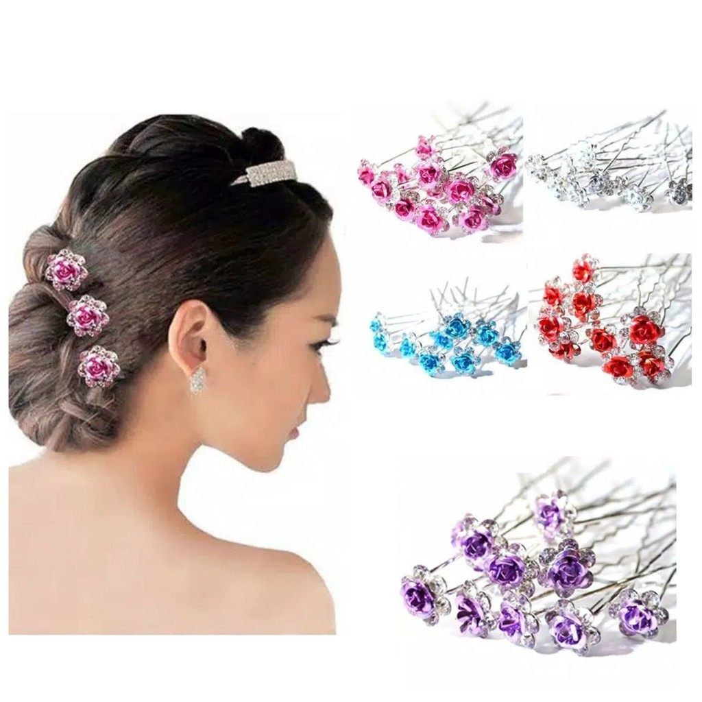 Tusuk Rambut Hair pin Bunga aksesoris rambut pesta pengantin wanita