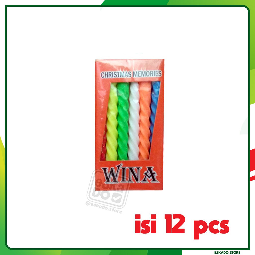 Lilin kecil / Lilin Natal / Lilin Ulang Tahun Lilin WINA (isi 12 pcs)