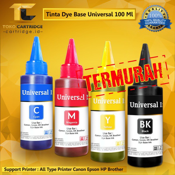 Tinta universal Ink 100 ml Compatible refill printer HP GT51 G52 GT53 M0H55A M0H56A M0H57A1VV22AA