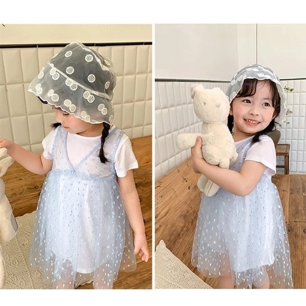 Promo !! Dress import anak /  Dress anak perempuan / dress furing dots kirana import uk 1-3th