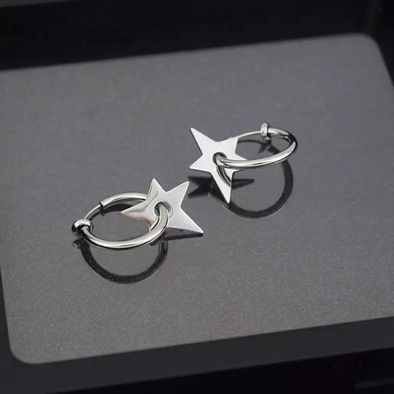 EE0480 - Anting JEPIT Tanpa Tindik Pria Wanita Kpop Korea BTS EXO GOT7