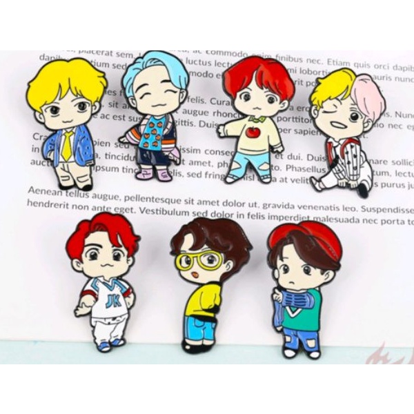 Bros Pin Desain Kartun BTS Untuk Aksesoris Tas Ransel