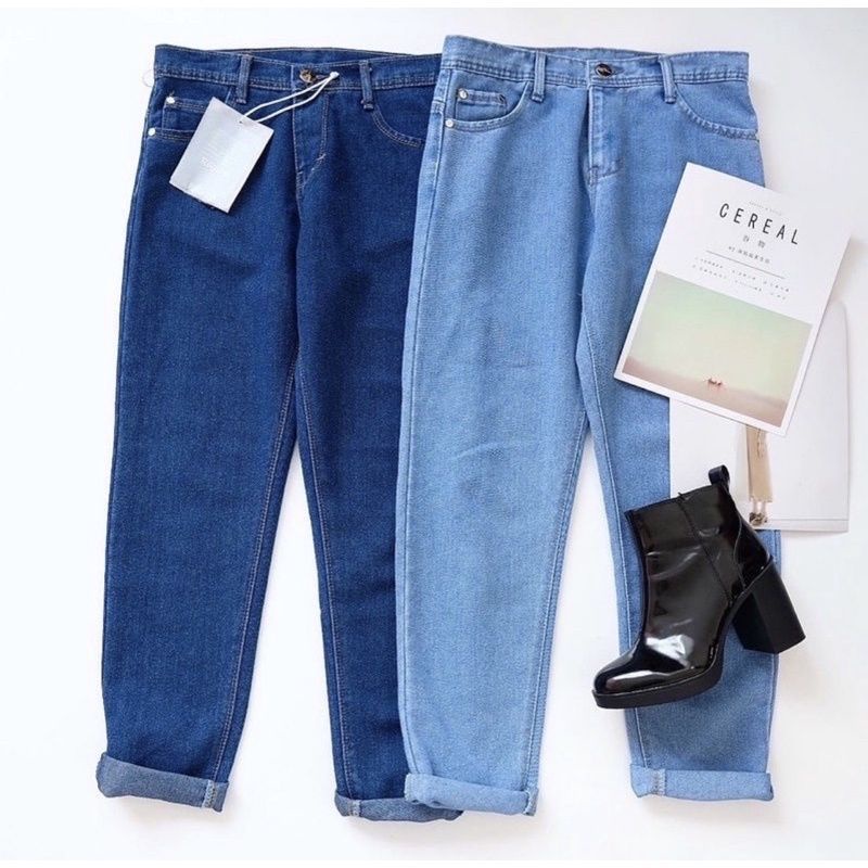 Celana Boyfriend Jeans Wanita - Boyfriend Jeans Highwaist Wanita - Celana Baggy Jeans Wanita - Highwaist Boyfriend Jeans