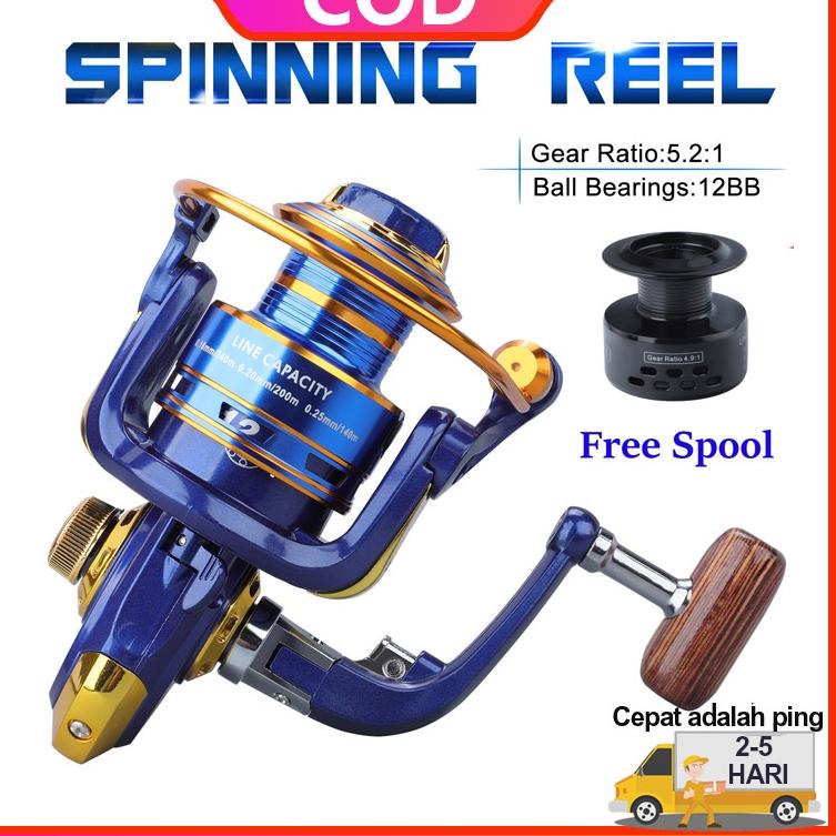 (T3J9) 1000-5000 Fishing Reel Harga terendah untuk Metal Spool Joran Pancing alat pancingan //Readi@