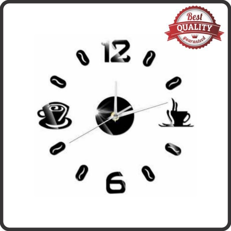 JAM DINDING DIY / GIANT WALL CLOCK QUARTZ CREATIVE DESIGN - MOTIF COFFEE BELL