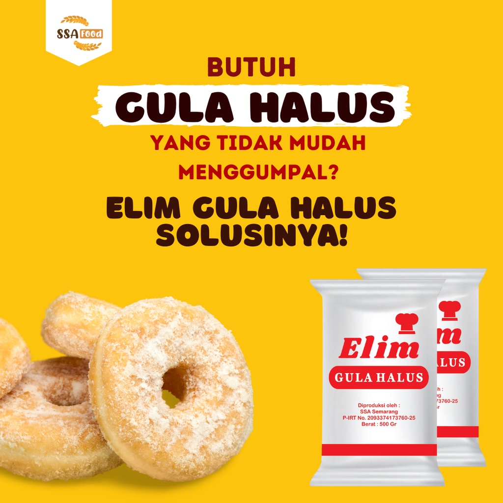 Elim Gula Halus 250 Gr / Gula Kastor / Gula Halus / Gula Icing / Gula Donat / Gula Bubuk