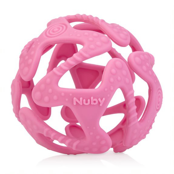 Nuby Baby Teether Tuggy Ball 127624 - Mainan Teether Silikon