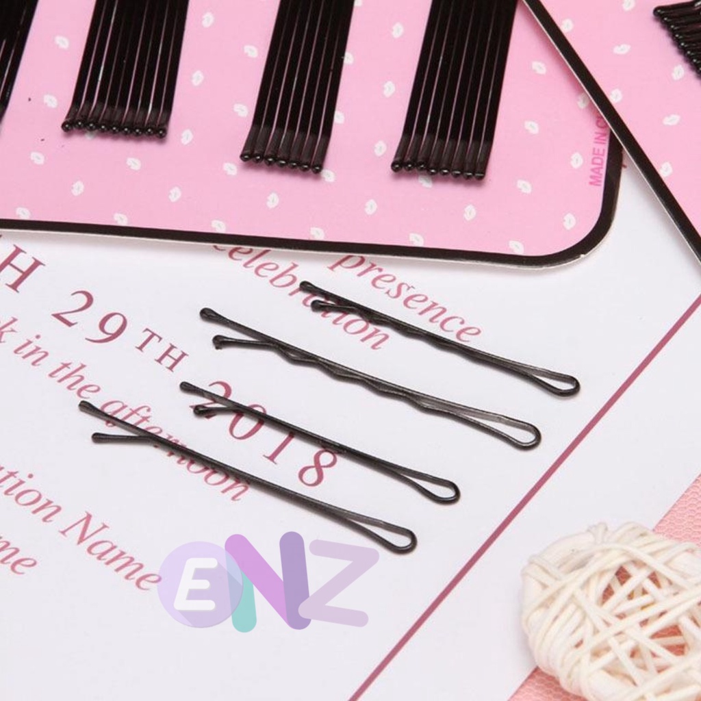 ENZ ® Jepit Lidi Love Card Pink isi 15 pcs / Jepit Giting / Jepit Rambut Lidi Kecil isi 15 pcs / Bobby Pin set / Jepit Poni Lidi / Aksesoris Jepitan Rambut Wanita Anak 1072