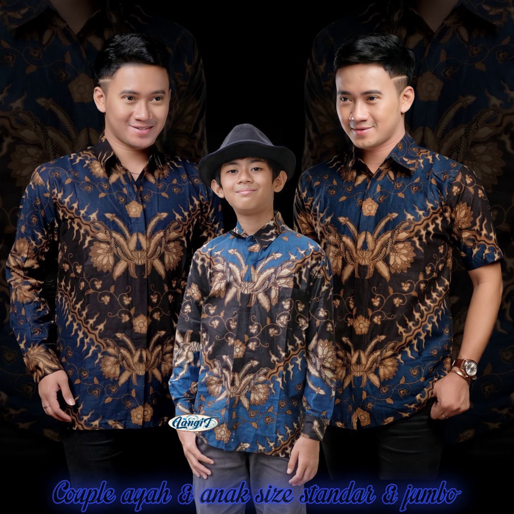 BAJU BATIK COUPLE AYAH DAN ANAK LAKI LAKI LENGAN PANJANG UMUR 2-13 TH TERBARU MODERN/BATIK PRIA LENGAN PANJANG/BATIK PRIA JUMBO/BATIK PRIA LENGAN PENDEK