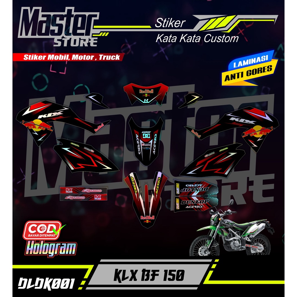 Sticker DECAL HOLOGRAM PELANGI KLX BF - Stiker Lis Variasi KLX 150 G/BF/SE DLDK-001