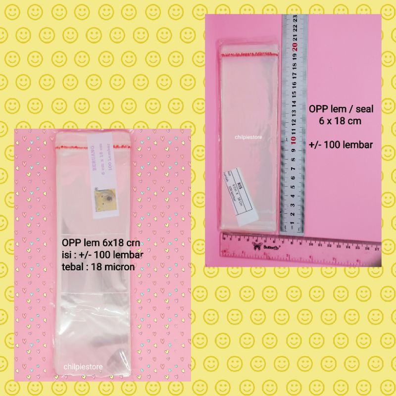 (isi 100) OPP 6x18 tebal 18 micron / Plastik OPP 6x18 cm  |  Plastik OPP sendok/garpu