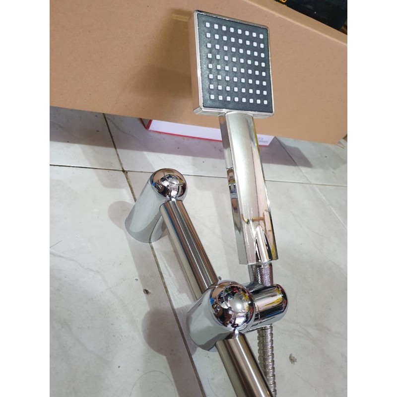 shower tiang stainless kotak hitam TERMURAH