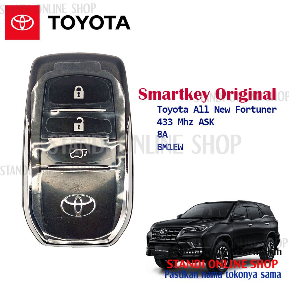 Remote Set Komplit Kunci Smartkey Toyota New Fortuner VRZ Original