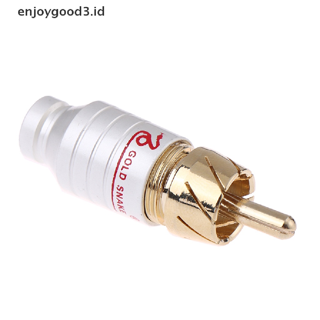 (Rready Stock) Adaptor Konektor RCA Male Lapis Emas (ID)