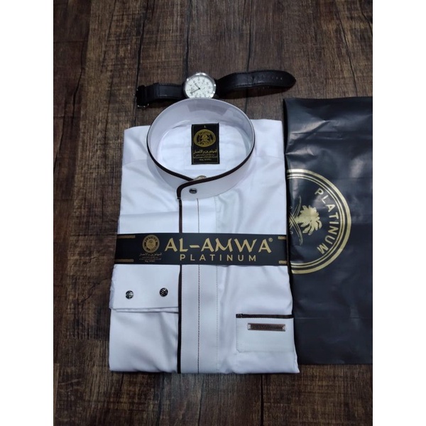 Jubah Al Amwa Platinum - Jubah Lengan Panjang Al Amwa Platinum List - Jubah Platinum Al Amwa Bahan B