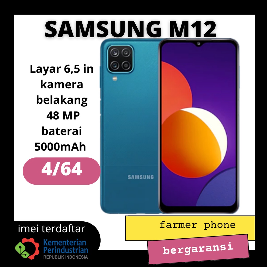 SAMSUNG M12 4/64 BARU GARANSI RESMI