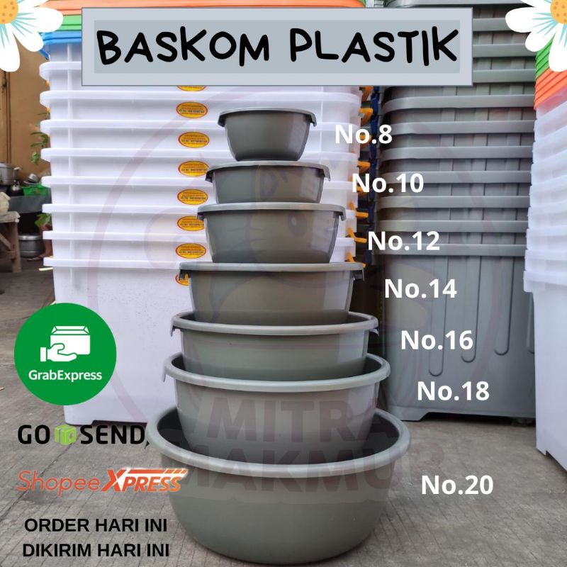 NEW!! BASKOM PLASTIK SILVER NO 8-10-12-14-16-18-20