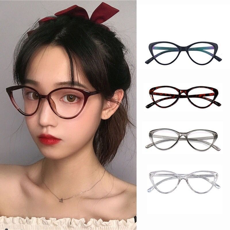 Kacamata Wanita Fashion Korea Import Anti Radiasi Cat Eye Eyeglasses Grosir Murah