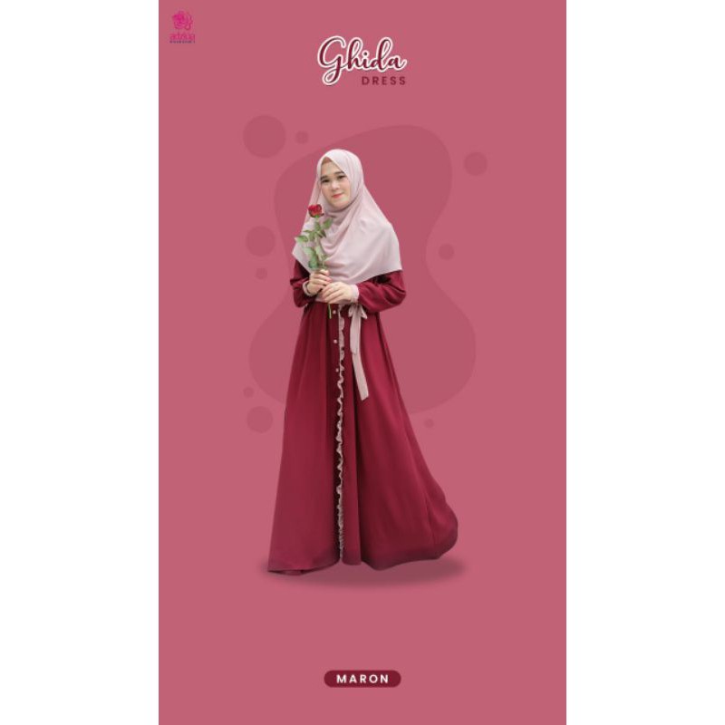 SET GAMIS GHIDA DRESS ADZKIA HIJAB 100% ORIGINAL